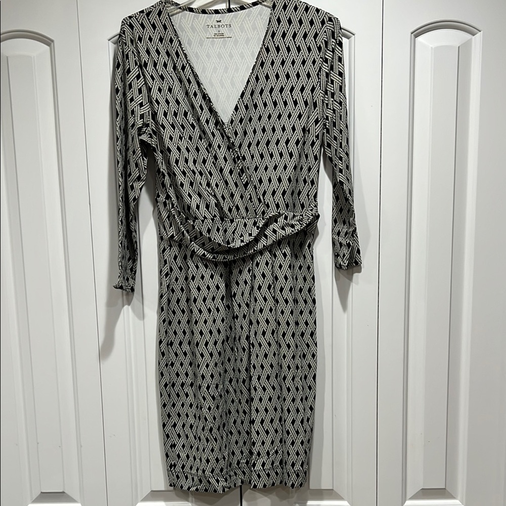 Talbots Black and White Women's Dress- Size S